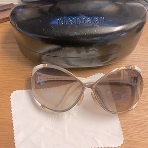 Roberto Cavalier white frame crystal sunglasses